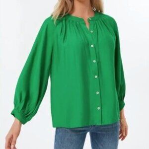 Pomander Place Green Button-Up Blouse – Size Medium